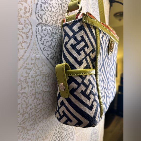 Spartina 449 Haig Point Simple Zip bag. Made of Linen and Leather EUC - Picture 4 of 14